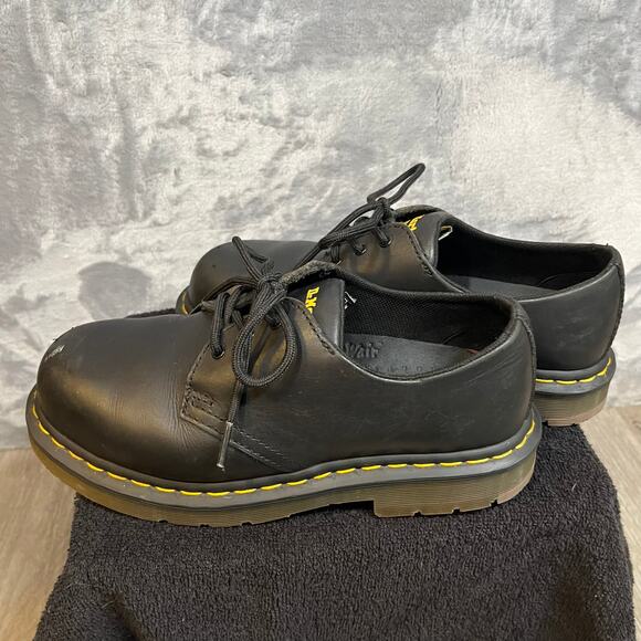 Dr Martens Steel Toe Non-Slip Black Leather Shoes 3 Eye Oxford 1461 SA SR 7 M - Picture 6 of 10